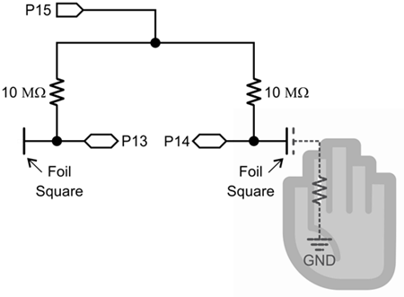Schematic for the foil sensor circuits.