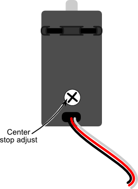 Location of center point adjustment control on side of servo housing