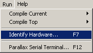 Parallax Tool - Identify Hardware menu command