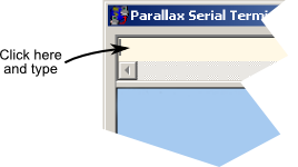Entering text into the Parallel Serial Terminal to send to the Propeller