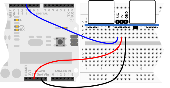 PING))) sensor wiring diagram for Arduino Uno