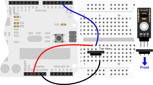 QTI Sensor wiring diagram for Arduino Uno