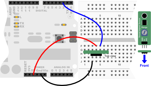 Sound Impact Sensor wiring diagram for Arduino Uno