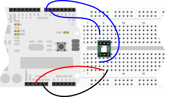 4-Directional Tilt Sensor wiring diagram for Arduino Uno