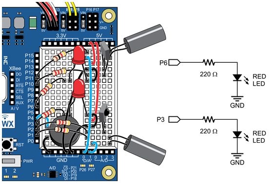 Try This activity wiring for IR Navigation with LED feedback.