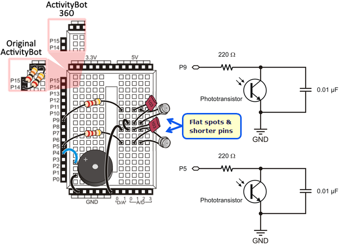 Wiring for the Navigate by Visible Light tutorial.