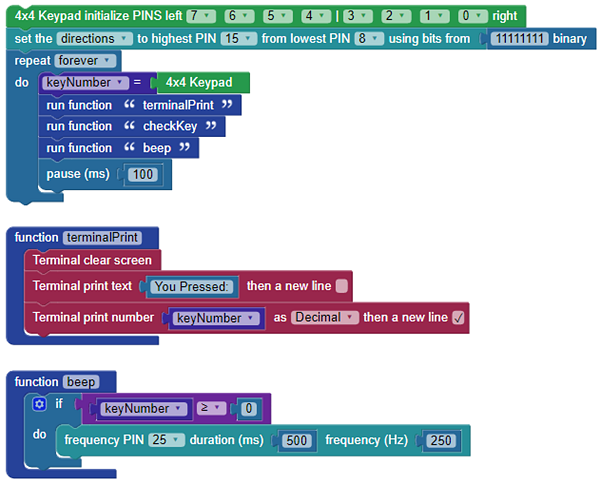 Part 1 of the full code for the 4x4 Keypad and 7-segment LED project.