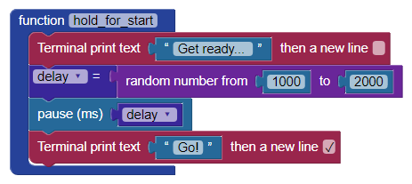 The game function code that initiates the start of the game.