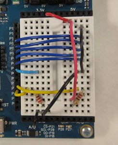 Seismometer project wiring without sensors installed.