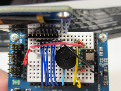Fully wired Activity Board with sensors installed.