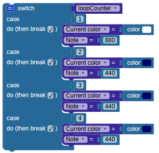 Case statement block in the Visual Metronome project.