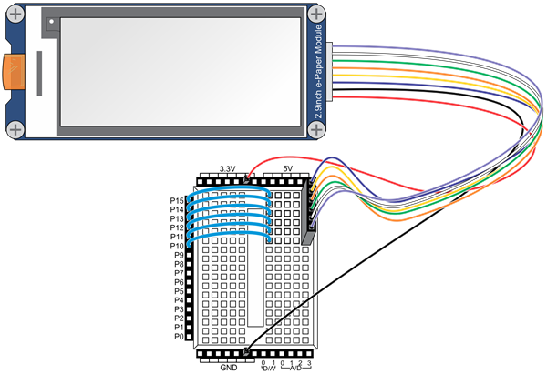 Wiring diagram for ePaper Module and PABWX.