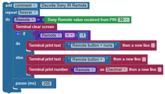 IR Receiver test code.