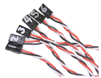 Labeled 3-pin extension cables.