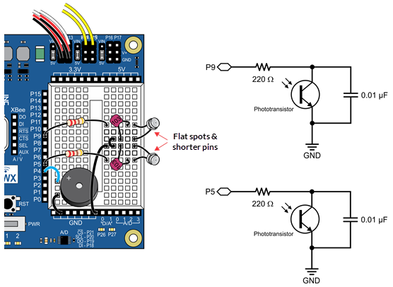 Build the Light Sensor Circuits | LEARN.PARALLAX.COM