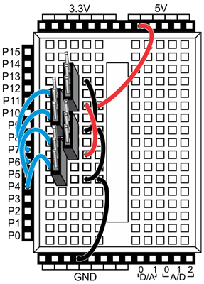 cyber:bot wiring for the QTI sensor.