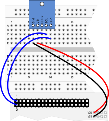 Compass Module wiring diagram for Propeller QuickStart board