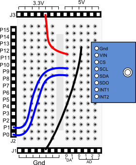 3-Axis Gyroscope Module wiring diagram for Propeller BOE