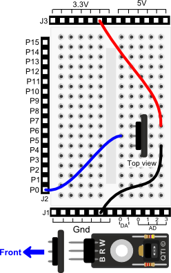 QTI Sensor wiring diagram for Propeller BOE