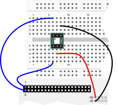4-Directional Tilt Sensor wiring diagram for Propeller QuickStart board