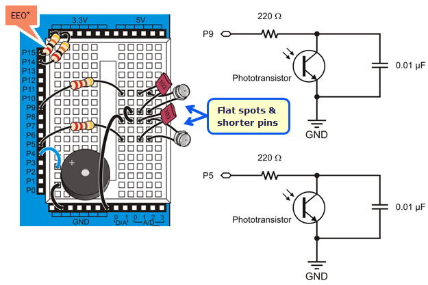 Build the Light Sensor Circuits | LEARN.PARALLAX.COM