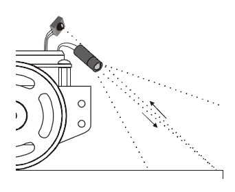 IR emitter and receiver on BOE Shield-Bot pointed downward to detect a drop-off