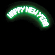 Clock displaying Happy New Year at countdown.